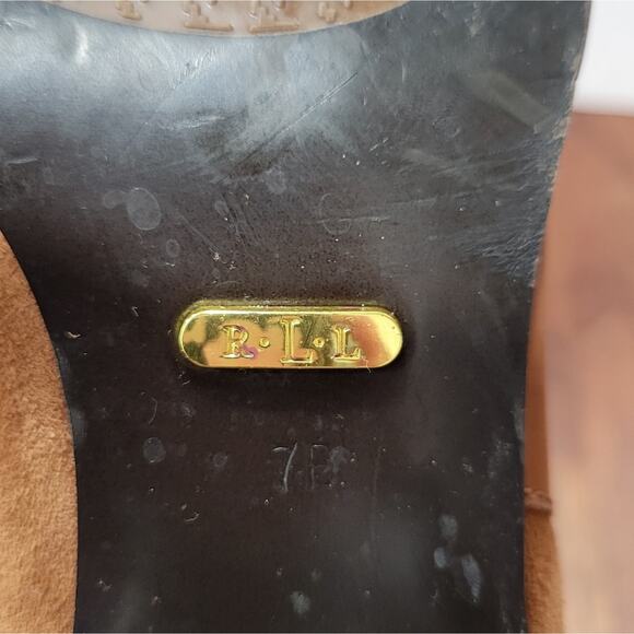 Lauren Ralph Lauren Damara Leather Suede Ankle Boots Zip Close Size 7 - Picture 9 of 14